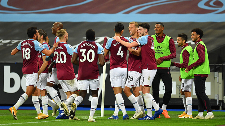 West Ham United players celebrate