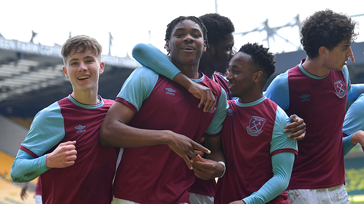 The U18s celebrate