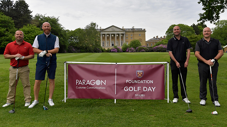 James Collins with his teammates at the Golf Day