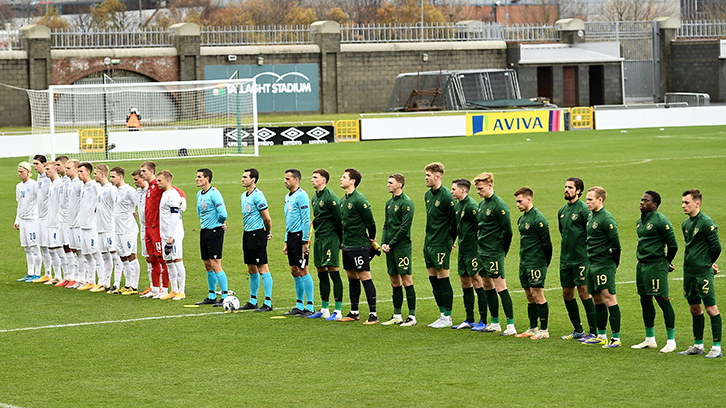 Conor Coventry (No6) lines up for Republic of Ireland U21s