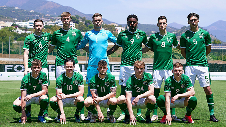 Conor Coventry (No6) lines up for Republic of Ireland U21s against Australia