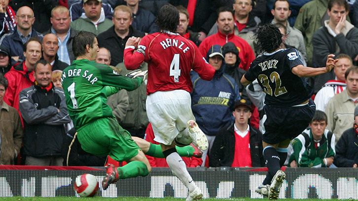 Carlos Tevez's goal for West Ham against Manchester United at Old Trafford
