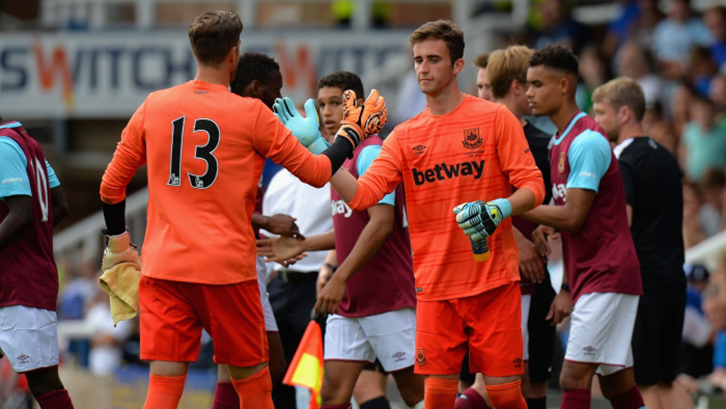 Sam Howes on his West Ham debut