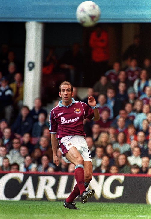 Paolo Di Canio watches his volley soar into the net