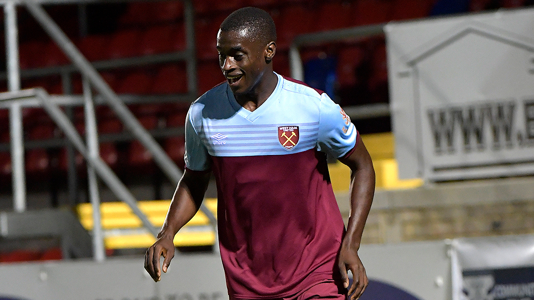 Mesaque Dju in action for West Ham United U23s