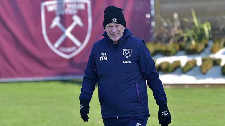 West Ham United manager David Moyes in training