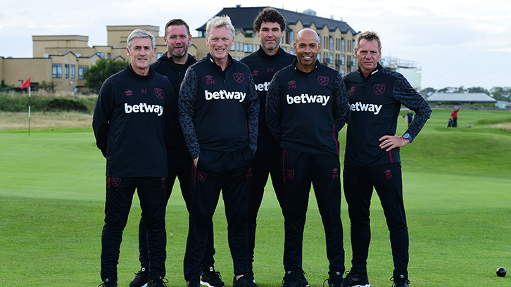 David Moyes and his staff on the pre-season trip to Scotland