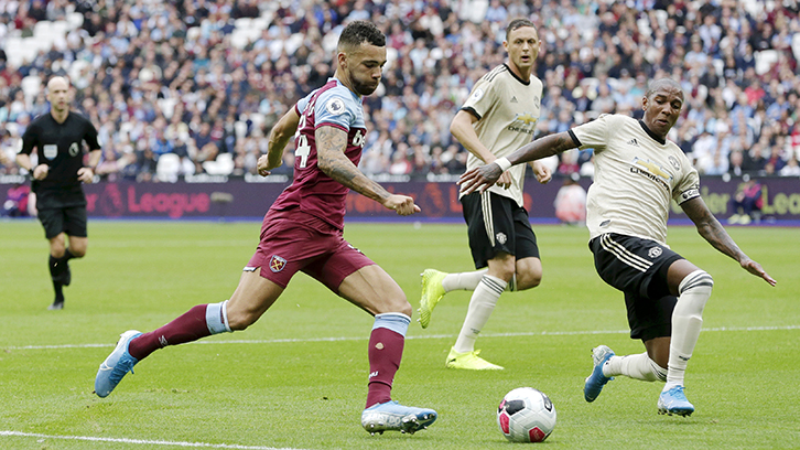 Ryan Fredericks against Manchester United