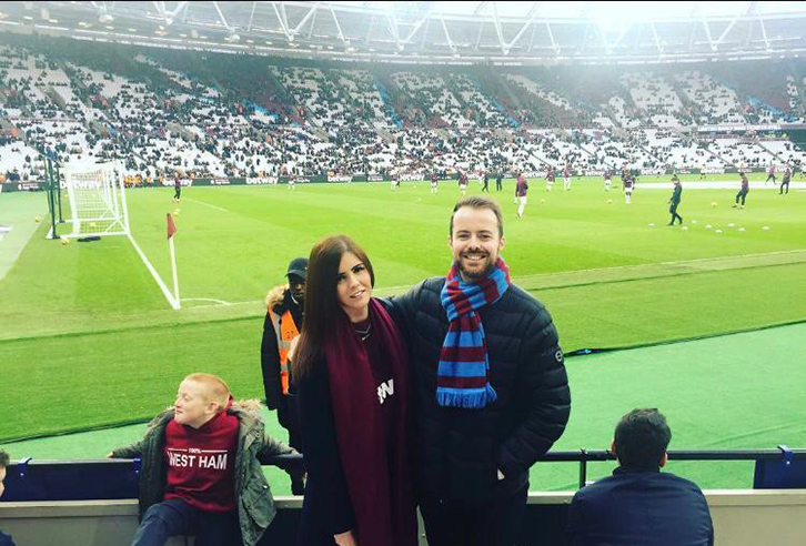 Amanda Riley at a West Ham United match