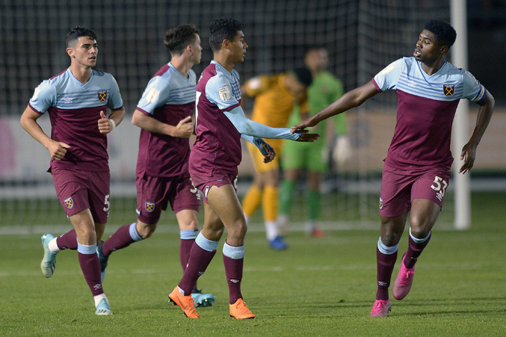 Ben Johnson and West Ham U21s at Newport