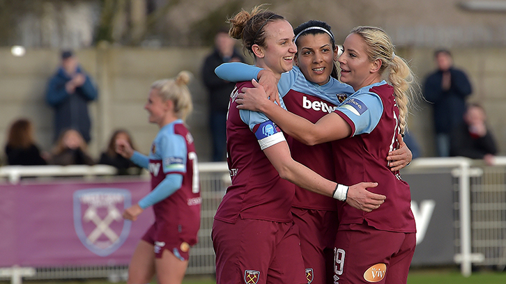 West Ham United players celebrate their goals