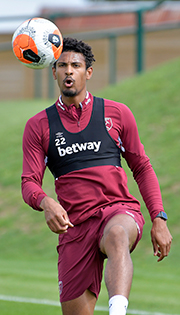 Sebastien Haller in West Ham United training