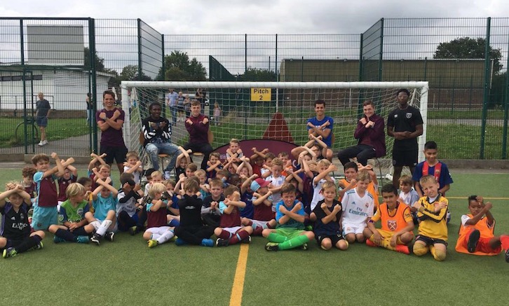 Youngsters enjoying a West Ham United Foundation session
