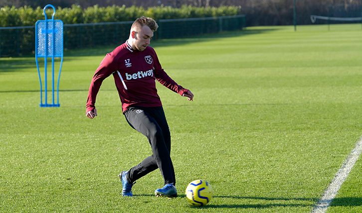 Jarrod Bowen in West Ham United training