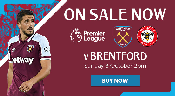 West Ham United v Brentford Ticket promo