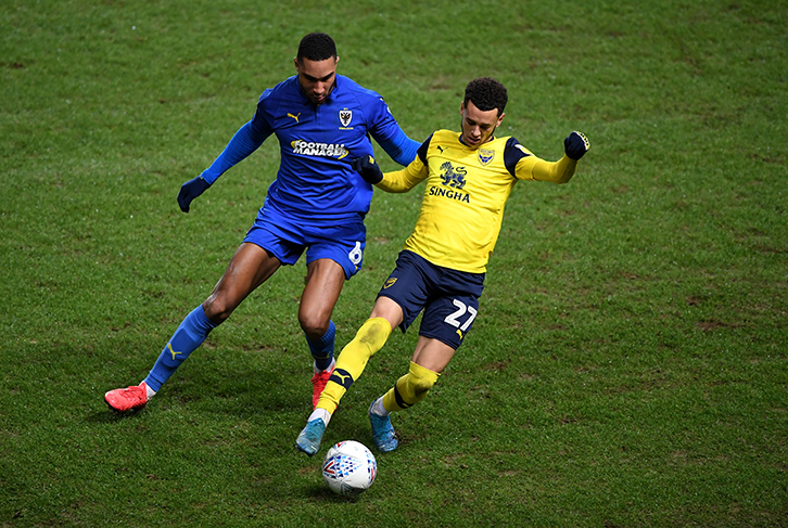 Nathan Holland for Oxford United against AFC Wimbledon