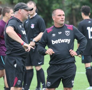 Mark Phillips and Steve Potts of the West Ham Academy coaching team
