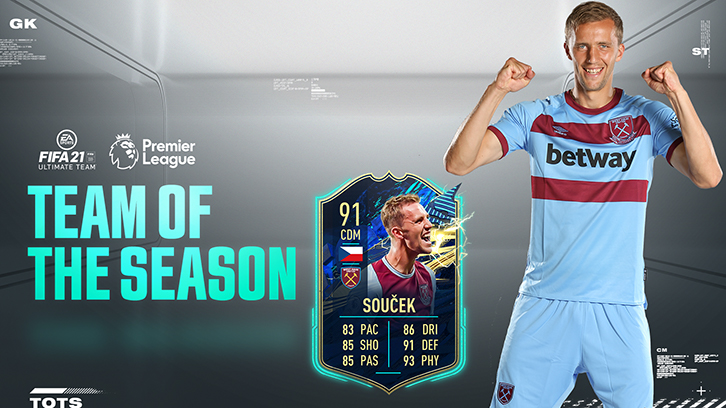 Tomas Soucek Named In Fifa 21 Premier League Team Of The Season West Ham United F C