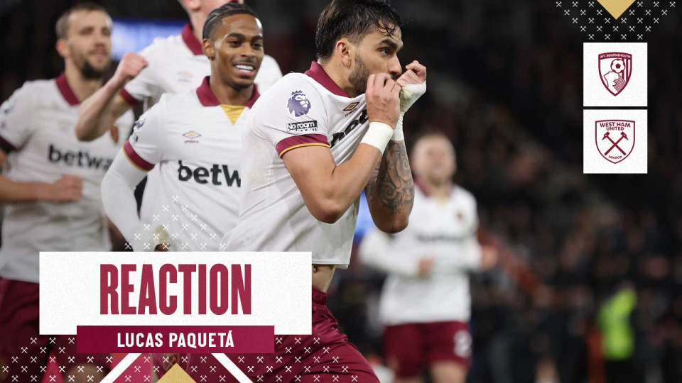 Lucas Paquetá celebrates his goal at Bournemouth