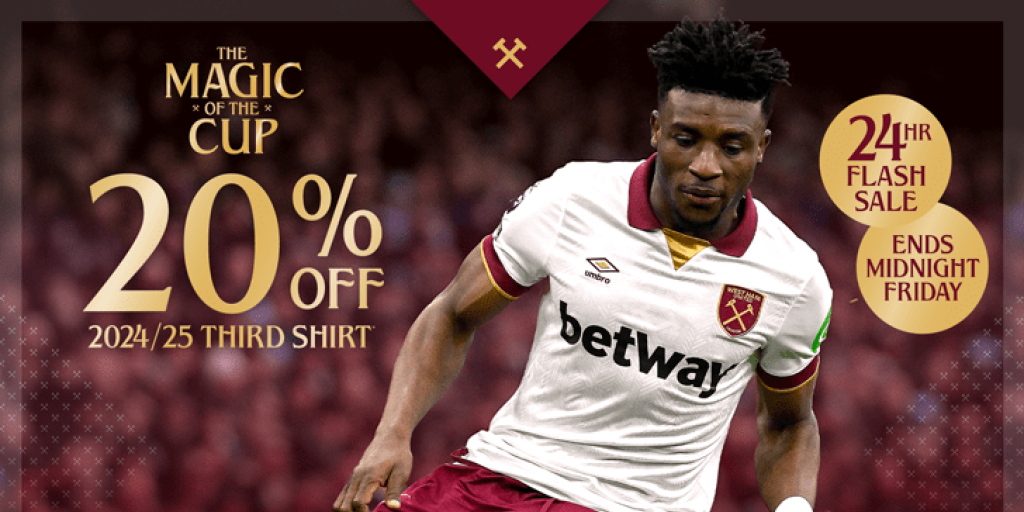 Get up for the Cup with 20% off our Third Shirt! | West Ham